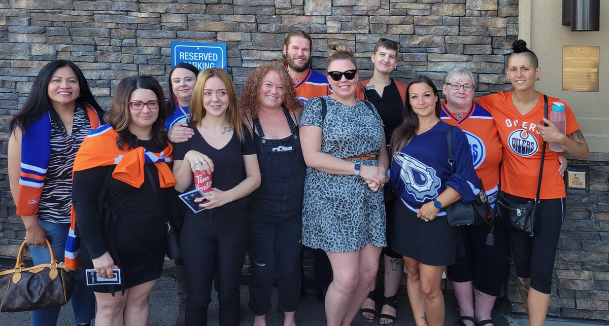 Our team at Kasey's funeral